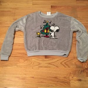 Snoopy Christmas cropped crew neck